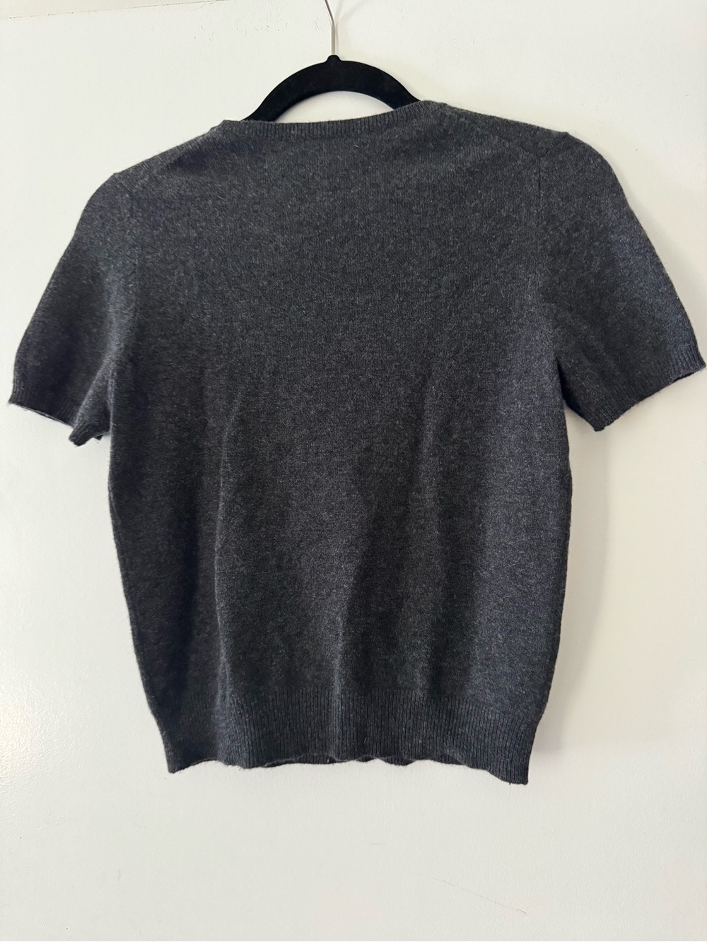 Lauren Ralph Lauren Charcoal Short-Sleeve Cashmere Sweater.size S. Classic - Picture 3 of 4
